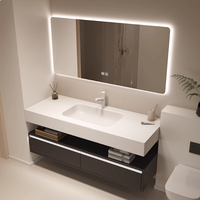 Meuble-lavabo de salle de bain 50cm 60cm 70cm 80cm 100cm sur mesure, moderne, fabrication chinoise, vente directe en gros, construction durable, usine professionnelle