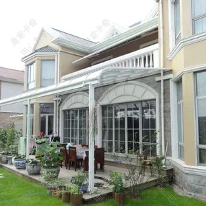 Yüksek kaliteli teras barınak fabrika fiyat su geçirmez çatı veranda gölgeliği polikarbonat balkon alüminyum tente