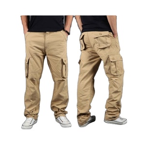 Pantalones largos holgados para correr de Hip Hop para hombre, Pantalones chinos pesados, pantalones cargo de gran tamaño de algodón con múltiples bolsillos hechos en Bangladesh - Product Image 3