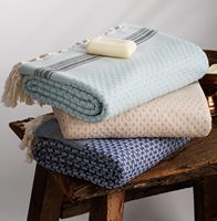 Drap de bain certifié de luxe ultra doux à séchage rapide Serviette de plage pour bain turc en micro gaufre 70x40 ''surdimensionnée