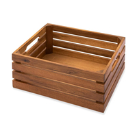 Houten mand met handvat, opbergcontainer, huishoudelijke organizer, voedselpresentatie, cadeaukist met deksel, bruidsmeisjes- en bruidegomskist