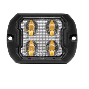 Super Dunne Low-Profile Ece R65 Klasse 2 Amber Heldere Lens 2 "X 3" Rechthoekige Oppervlakte Mount Waarschuwing Strobe Licht Hoofd