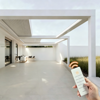 Systèmes de couverture à lames orientables automatiques pour l'extérieur, en alliage d'aluminium, imperméables, pare-soleil, pergola rétractable