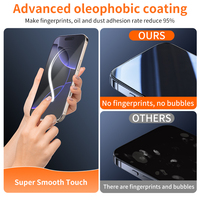 Protecteur d'Écran en Verre Trempé pour Iphone16 15 14 13 Pro Max, 2.5D Galvanoplastie, Colle Complète Anti-Rayures