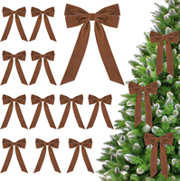 Vente en gros Décorations d'arc en velours personnalisables Arbre de Noël Artisanat Emballage de cadeaux Guirlande de fleurs Ornements suspendus de vacances