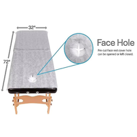 Draps de lit jetables doux 20 g/m², draps de lit de spa, draps de massage non tissés avec trou pour le visage