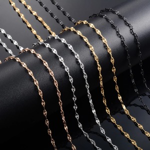 Collier en acier inoxydable fin de 2,5 mm avec chaîne gaufrée, fait main, maillons étanches, accessoires de bijouterie - Product Image 6