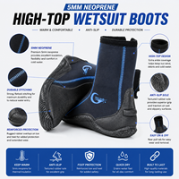 Bottes de plongée en néoprène haut de gamme 5 mm, chaussures de plongée résistantes aux perforations pour la plongée sous-marine, la pêche sous-marine et le surf
