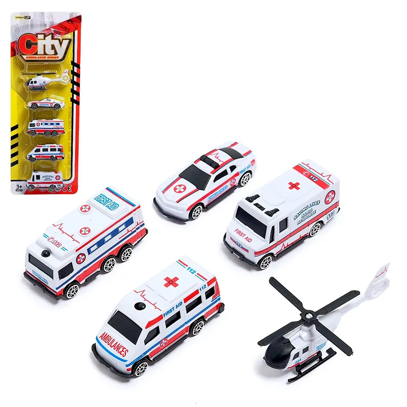 Juguetes para niños Ambulancia de tamaño pequeño Camión expreso Rueda deslizante Juguete sin función