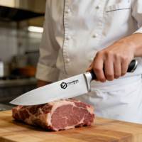 Ensemble de couteaux de cuisine en acier inoxydable à double tête Coupeur universel de viande et de pain avec découpe tranchante en plastique directement de l'usine