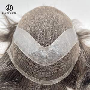 วิกผมสวิสแบบถัก100% ขนาด6*9นิ้วสำหรับผู้ชายลูกไม้สวิสที่มองไม่เห็น - Product Image 4