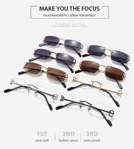 Gafas de Sol Cuadradas de Lujo Blue Rain con Protección UV400 para Hombre y Mujer, Diseño Clásico sin Montura con Corte de Diamante, Empaquetadas en Caja - Product Image 2