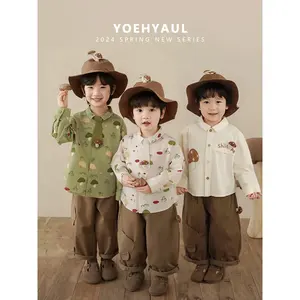 YOEHYAUL, Весенняя хлопковая рубашка, детский жилет, футболка на заказ, брюки, роскошный детский комплект одежды для мальчиков, детская одежда, оптовая продажа