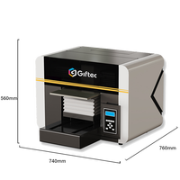 Giftec Ideas de negocios innovadoras escritorio UV A3 Mini impresora UV rotativa para botella de Perfume caja de teléfono de madera impresora plana UV
