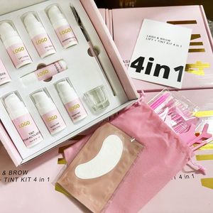 Juego de levantamiento de pestañas profesional de marca privada, lociones, kit de levantamiento de pestañas vegano, tinte Permanente de Pestañas, kit de laminación de cejas 4 en 1 - Product Image 1