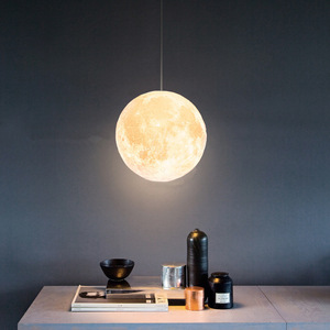 3D Printed Moon Chandelier Round E27 LED Pendant <b>Light</b> For Bedroom <b>Dining</b> Room Balcony Coffee Shop - Product Image 5