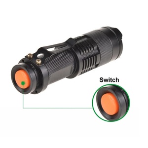 Tùy chỉnh 3 Wát không thấm nước <span class=keywords><strong>LED</strong></span> <span class=keywords><strong>Torch</strong></span> ánh sáng xách tay mini nhôm zoom đèn pin với Clip Powered by pin khô IP65 đánh giá - Product Image 5