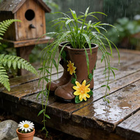 Pot de fleurs créatif en forme de bottes de pluie, pot de fleurs de jardin en forme de bottes, décoration de jardin extérieure