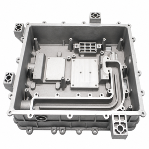 Piezas de fundición a presión de aleación de aluminio <span class=keywords><strong>Mg</strong></span> personalizadas para inversor de cadena con diseño de aletas de enfriamiento eficientes para disipación de calor por aire. - Product Image 3