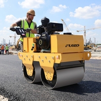 Compacteur routier portatif à double tambour vibrant, à conducteur marchant, avec moteur essence ou diesel pour la compactation