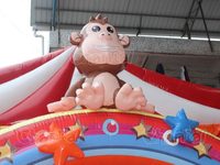 Superbe Aire de Jeux Gonflable Thème Cirque en PVC, Château Gonflable Combiné avec Structure de Saut
