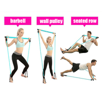 Kit de barre de Pilates détachable avec bande de résistance Yoga Pilates Stick équipement d'exercice musculaire barre de tonification pour l'entraînement complet du corps
