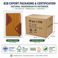 Carnet d'affaires en cuir PU avec logo personnalisé, grain de bois brossé, triple fermoir à barre dorée, journal exécutif, cadeau d'affaires
