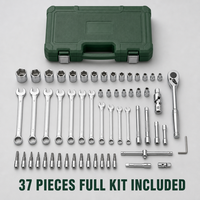 Jeu de douilles 37 pièces poli miroir, kit d'outils à main professionnel pour réparation automobile