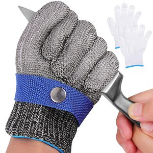 Gants en acier inoxydable anti-coupure <span class=keywords><strong>de</strong></span> niveau 9, maille <span class=keywords><strong>de</strong></span> <span class=keywords><strong>protection</strong></span> anti-coupure, certifiés EN388/ANSI, doublure antidérapante <span class=keywords><strong>pour</strong></span> <span class=keywords><strong>boucher</strong></span> - Product Image 1