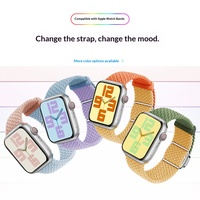 Bracelet de montre en nylon tressé perforé color-block respirant avec fermoir magnétique pour iPhone IWatch S10 Ultra S11 42mm/46mm
