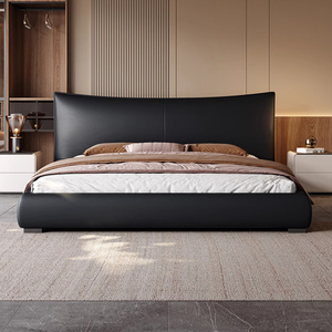 Ensemble de meubles de chambre d'hôtel de luxe sur mesure, <span class=keywords><strong>lit</strong></span> king size classique 200x200, <span class=keywords><strong>cadre</strong></span> <span class=keywords><strong>en</strong></span> <span class=keywords><strong>bois</strong></span> confortable <span class=keywords><strong>en</strong></span> cuir véritable - Product Image 3