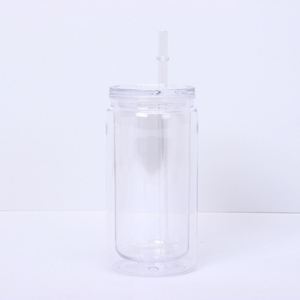 Venta al por mayor de fábrica: Vaso de plástico de doble pared de 16 oz con diseño esmerilado y pajita para tiendas de té de burbujas Boba - Product Image 6