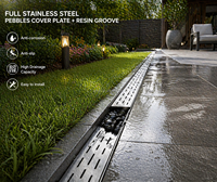 Caniveau de drainage moderne en acier inoxydable en forme de U, canal de drainage robuste en acier inoxydable SS316 pour jardin extérieur et allée