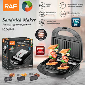 Plancha Eléctrica para Panini 3 en 1 Multifuncional con Placas Desmontables Antiadherentes, Parrilla para Desayunos y Sandwiches - Product Image 4