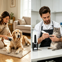Smooth Shell 2-in-1 Tierpflegegerät Haarschneider Nagelschleifer LED-Licht Hohe Geschwindigkeit Geräuscharm Umweltfreundlich für Hunde und Katzen