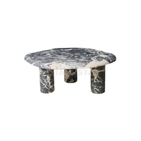 Table basse en marbre noir Newstar Natural Nior Grand Antique Maquina, socle en marbre