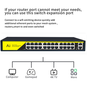 KuWFi Gigabit POE Switch 24 puertos 100M Full Duplex 48G Full POE Switches 1000M Transmisión 24G20GB Conmutadores de red POE - Product Image 3