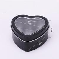 Couvercle à fenêtre Petites boîtes de conserve en forme de coeur Boîtes en fer blanc Badges Petites clés USB Boîtes en fer Boîtes en fer bijoux Boîtes en fer en forme de coeur