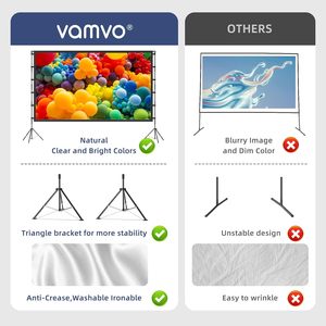 Vamvo 120 'Di Động Trong Nhà/Ngoài Trời Movie Màn Hình Có Thể Gập Lại <span class=keywords><strong>10</strong></span> Chân Đứng 3D 16:9 Màn Hình Máy Chiếu Cho Rạp Hát Tại Nhà Sự Kiện Ngoài Trời - Product Image 3