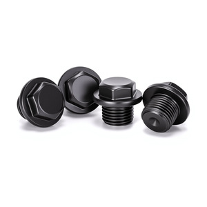 Tapón de Aceite Hexagonal de 12 mm, Métrico, Negro, de Acero al Carbono Liso, Grado 8.8, Rosca Estándar, Tapón de Rosca Estándar Nacional - Product Image 3