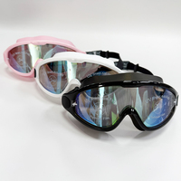 Lunettes de natation à vision large pour adultes Verre de natation à revêtement arc-en-ciel pour le sport Lunettes de natation en silicone anti-buée sans fuite
