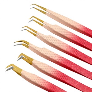 Pinzas de pestañas individuales para pestañas nuevas, pinzas para botas de extensión de pestañas, suministros de Etiqueta Privada, extensiones de pestañas de volumen ruso - Product Image 1