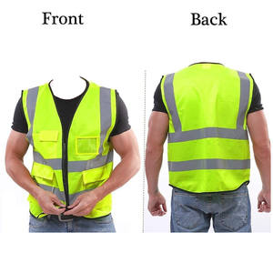 2025 ropa de trabajo de construcción Unisex personalizada seguridad de alta visibilidad motocicleta chaleco de seguridad reflectante impermeable LED Flash 100% - Product Image 3