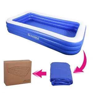 P&D Piscine gonflable 297*172*55cm Rectangular Kids Pools Swimming Outdoor Family Big inflatable pool 4m