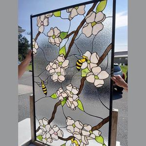 Vitrail décoratif personnalisé de style Tiffany, européen, massif, fait main, design artistique, pour porte et fenêtre, éclairage durable, 5 mm, décoratif - Product Image 3