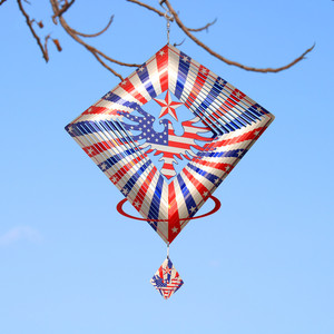 Decoración de Jardín con Bandera de Águila Americana, Molinillo de Viento Metálico Colorido para Decoración de Patio, Molinillos de Viento con Águilas de Estados Unidos - Product Image 2