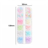 Décorations d'ongles en forme de pétales de fleurs en cristal de glace, finies sans sculpture, colorées, à cinq pétales, transparentes comme de la glace, accessoires pour nail art