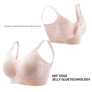 Mujeres sin costuras Push up suave gelatina de apoyo cómodo transpirable de talla grande Bralette sin espalda cruzada sujetador Sexy para vestido - Product Image 6