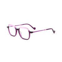 Monturas de Gafas de Acetato Premium Unisex, Monturas Ópticas Geométricas Vintage Transparentes de Color, Venta al Por Mayor