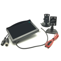 Moniteur AHD 5 pouces avec support à ventouse adhésif double face, compatible avec les caméras AHD ou CVBS, MDVR et MNVR